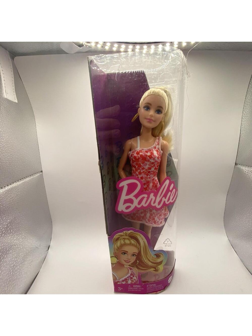 Barbie Fashion Doll Light Complexion Blue Eyes Blonde Hair Floral Dress Origina…